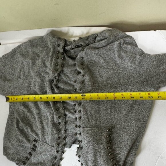 Coin 1804 Beaded Long Cardigan Sweater Duster Pockets Stretch Soft Lightweight L - Picture 13 of 14